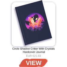 CircleShadowCritterWithCrystals - Boxsun Hardcover Journal